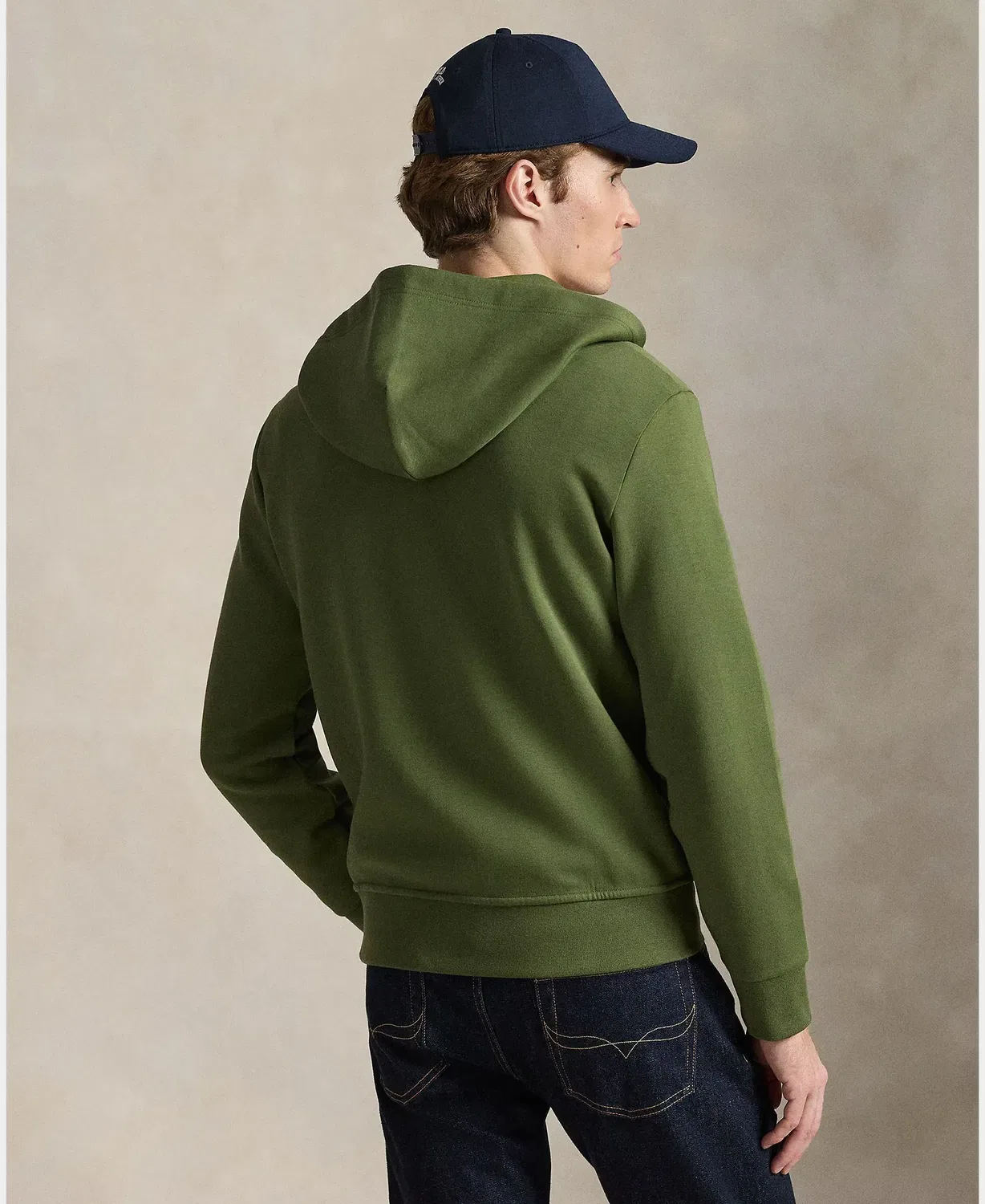 Мужская худи на молнии с капюшоном хлопковая Polo Ralph Lauren, Verde Militar — фото 2