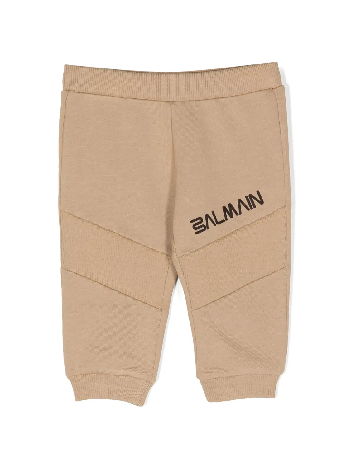 Хлопковые спортивные брюки с логотипом Balmain, коричневый