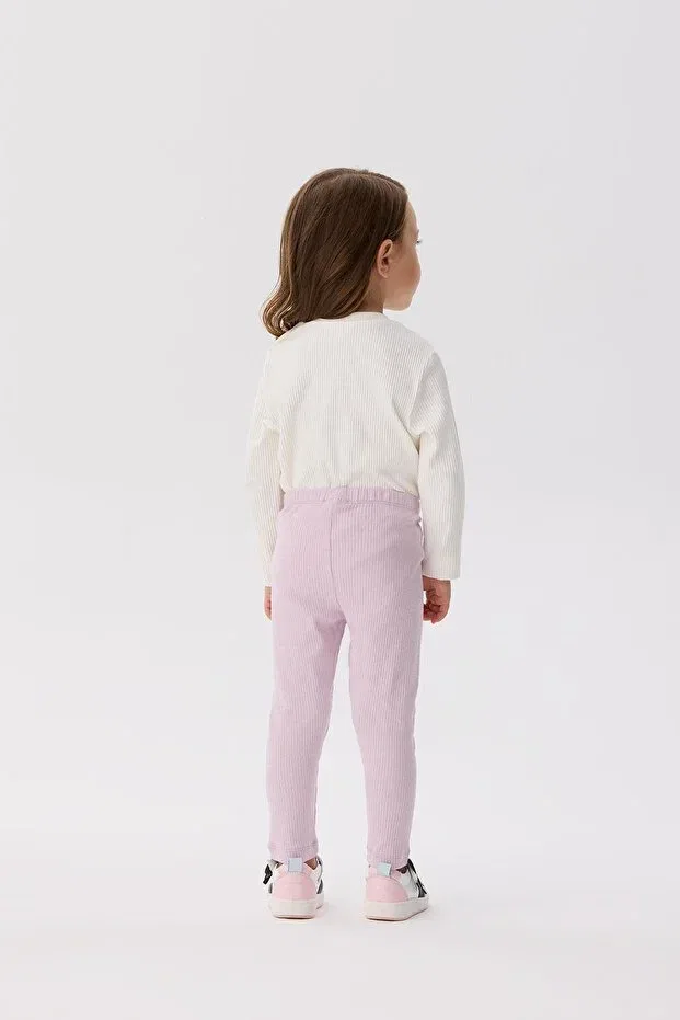 Детские леггинсы для девочек хлопковые Bg store baby girl lilac Tyess Basic, Lila — фото 4