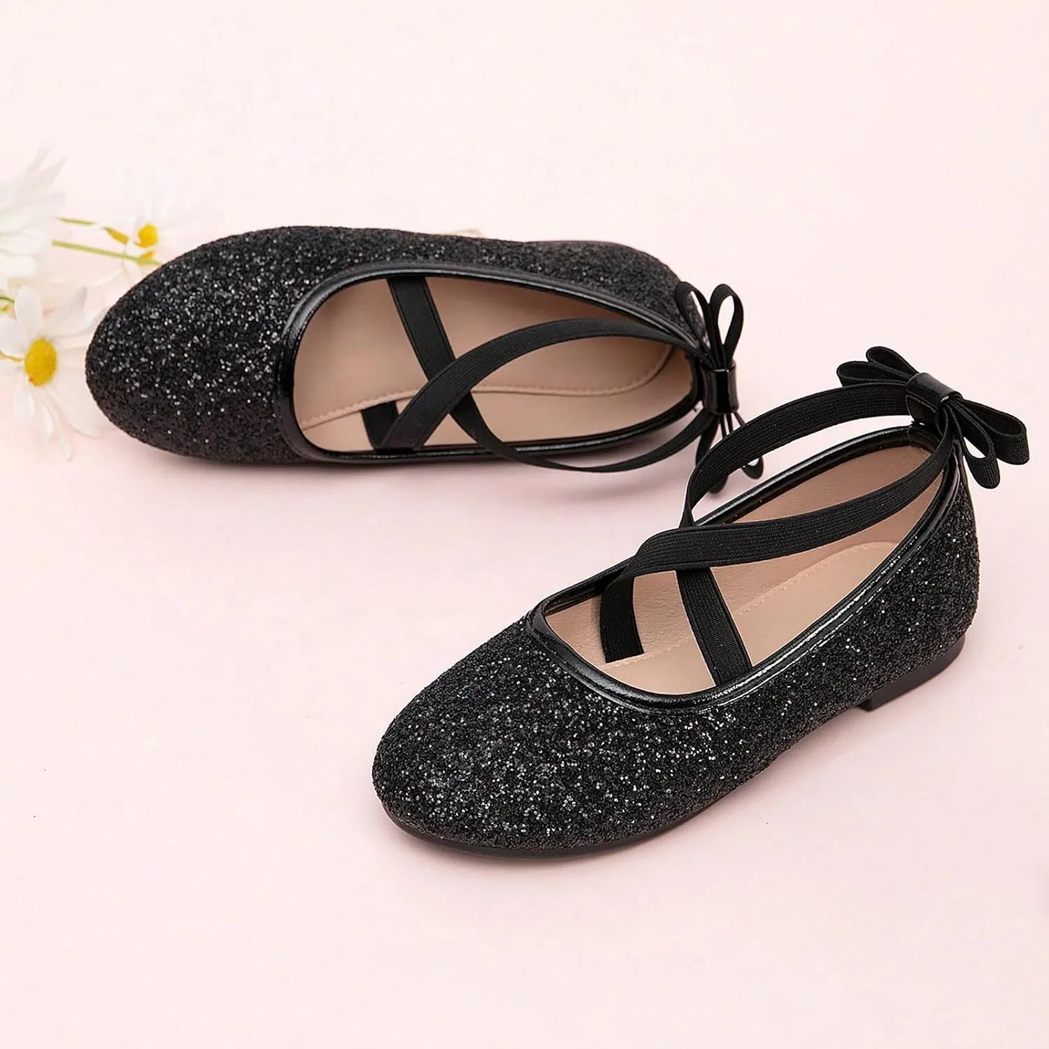 Детские балетки для девочек с ремешком на щиколотке Mary Jane Flats, Black — фото 3