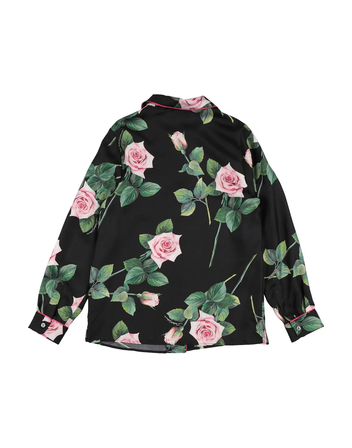Атласная рубашка с длинным рукавом Dolce&Gabbana, черный — фото 2