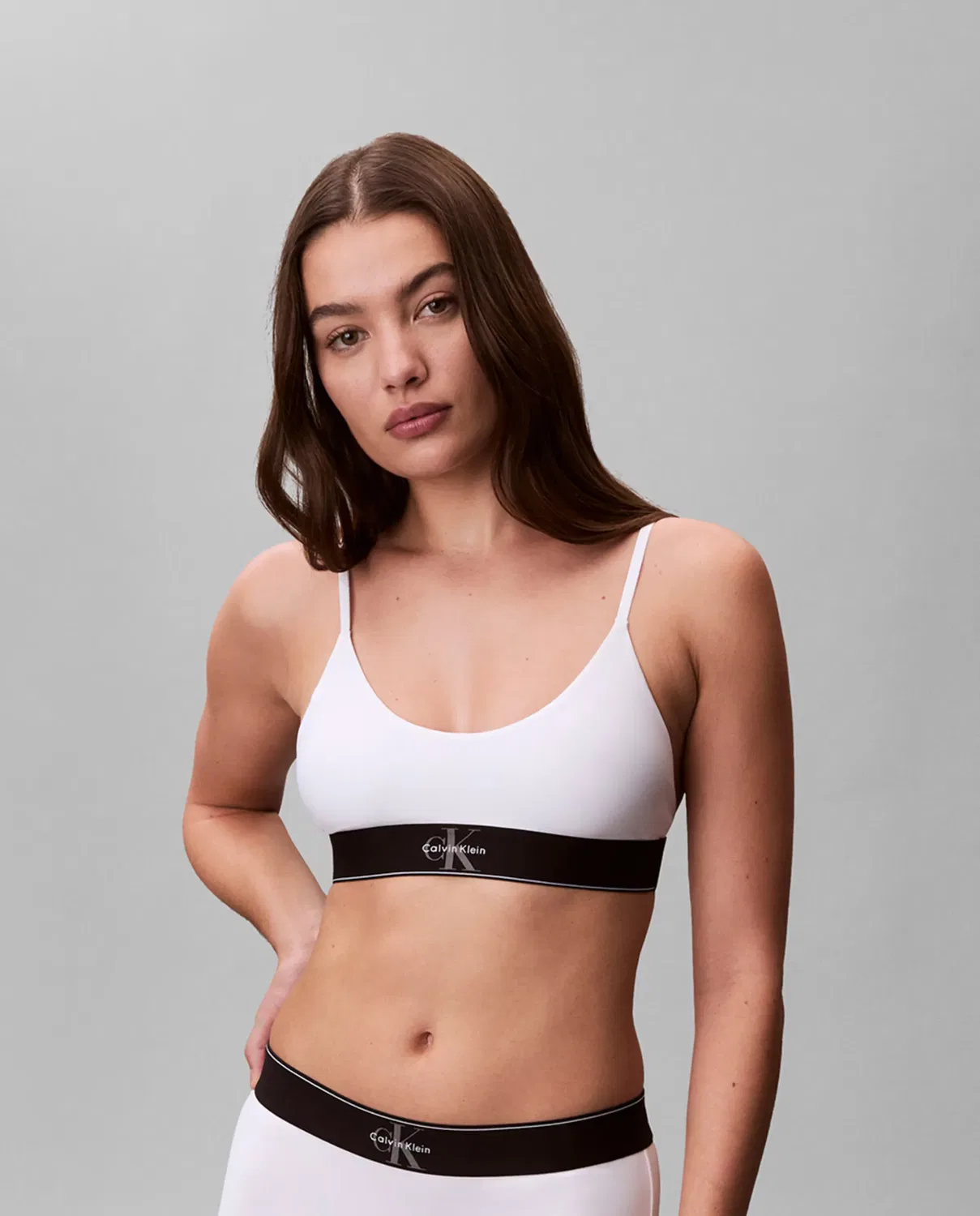 Женский бюстгальтер-бралетт с принтом CK Graphic Calvin Klein, Blanco