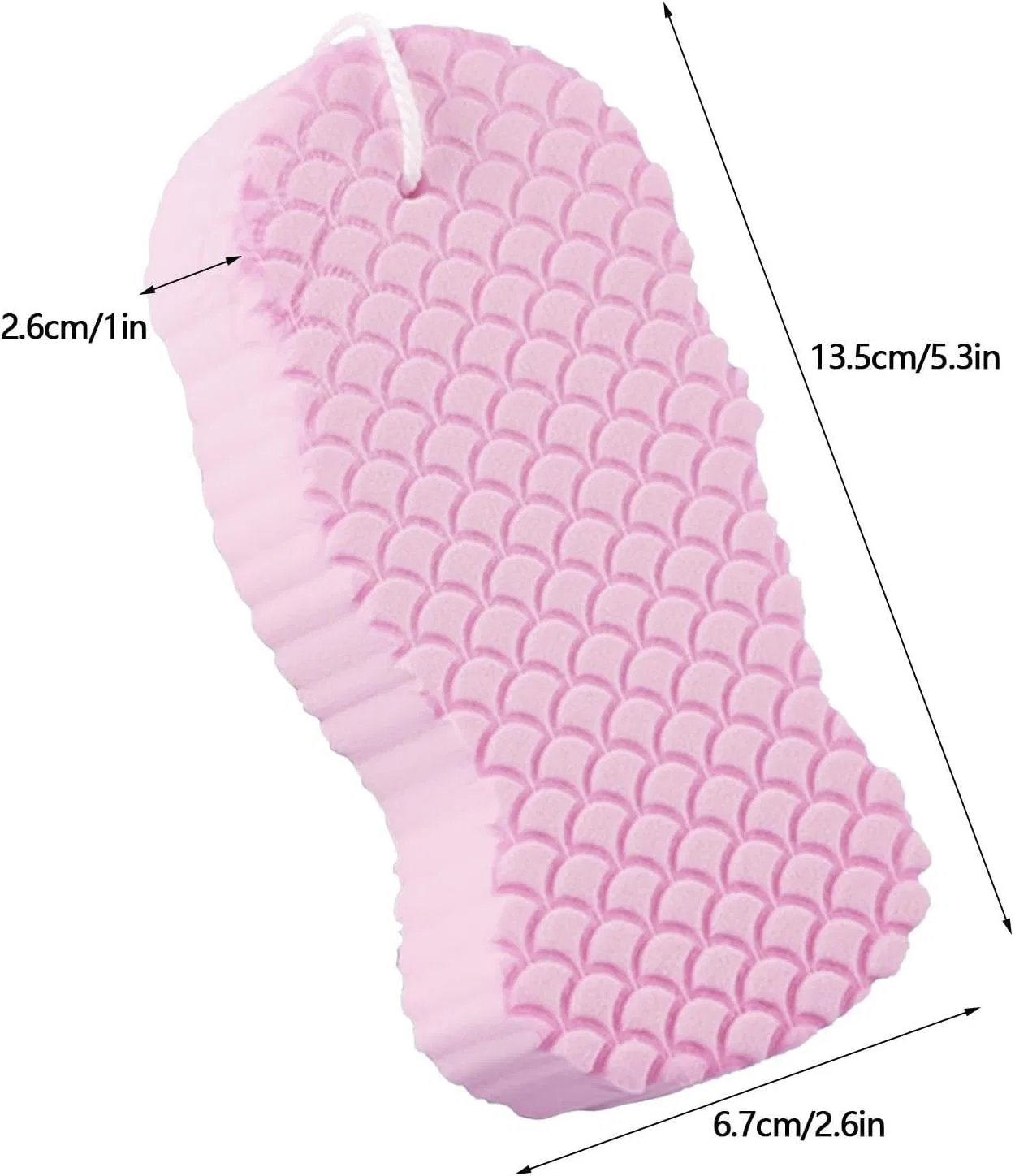 Банная губка, Wiederverwendbare, 3D, 1 шт, New Pink Generic — фото 4