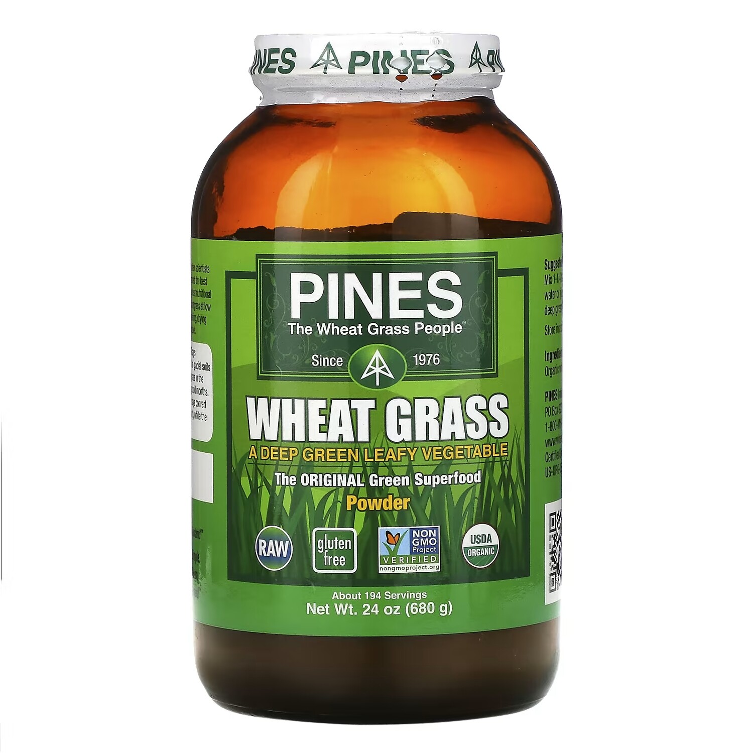 

Добавка Pines International Wheat Grass, Powder, 680 г