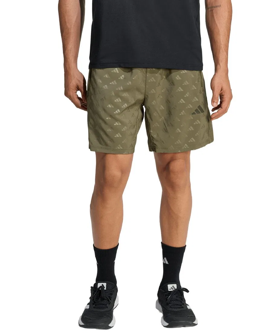 Мужские шорты для тренировок регулярной посадки с завязками adidas, Olive Strata