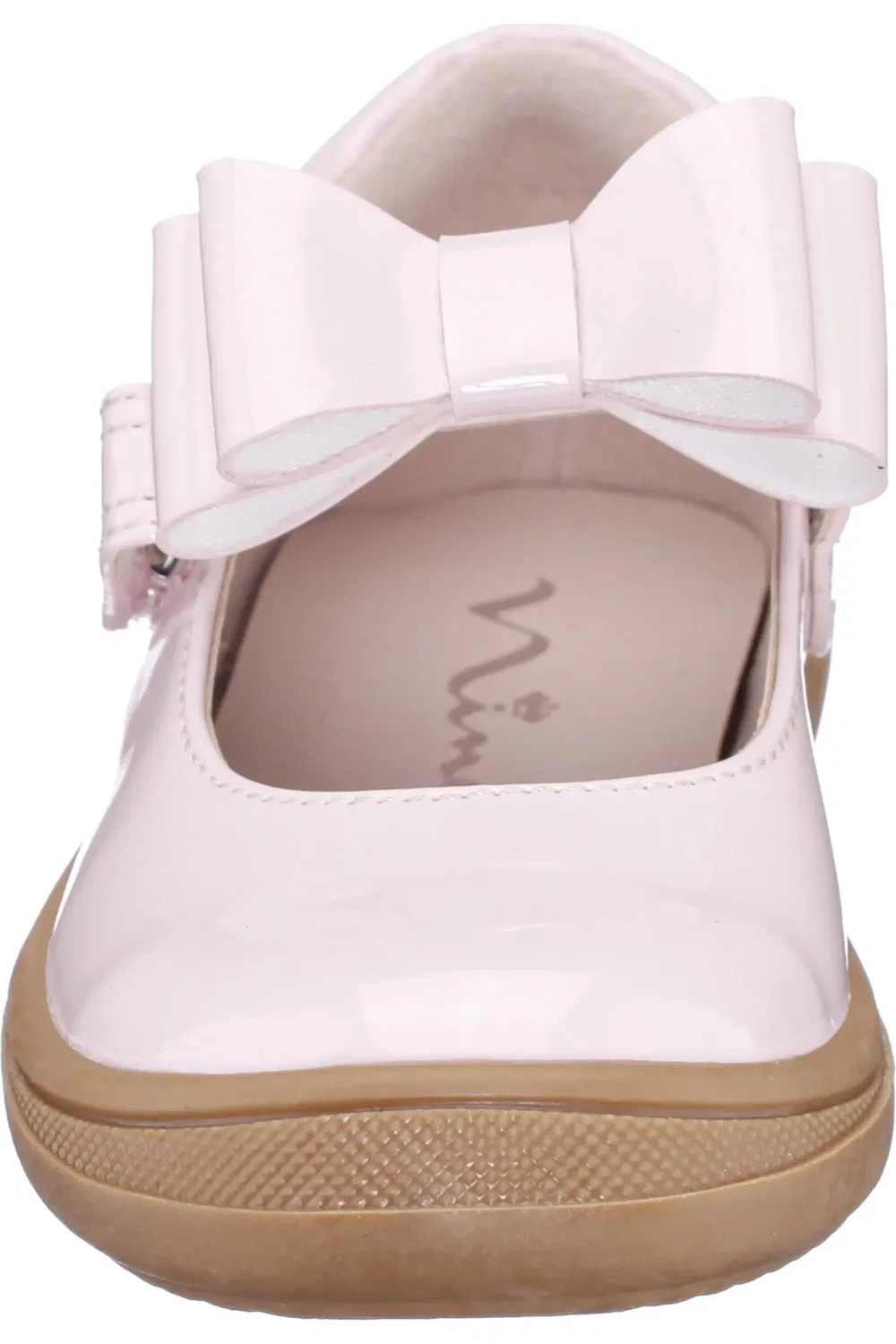 Детские туфли балетки на регулируемом ремешке Binnie Nina, Blush Patent — фото 4