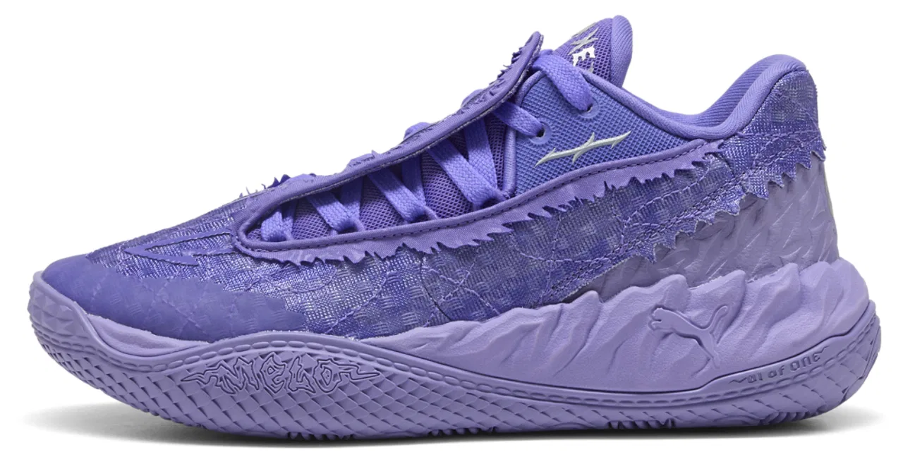 Детские кроссовки для мальчиков с текстильным верхом MB.05 Lo Team PUMA, Lavender Alert/Dark Amethyst — фото 2