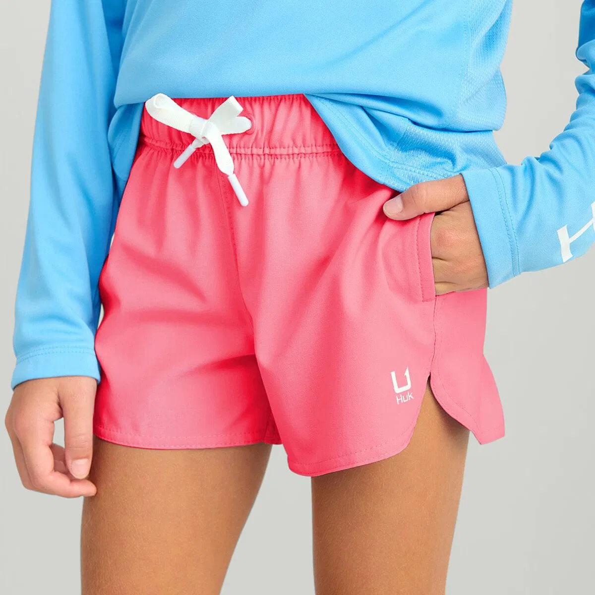 Детские шорты для девочек быстросохнущие Pursuit Volley Short Huk, Neon Coral — фото 3