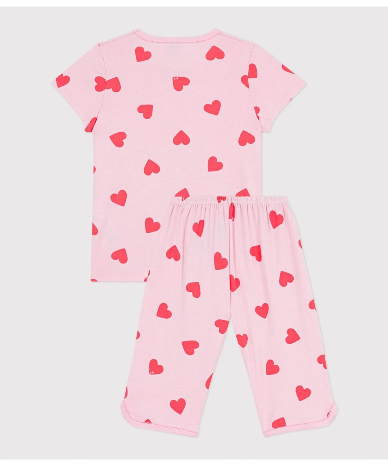 Детская пижама с длинным рукавоми принтом Heart Print PETIT BATEAU, Pink — фото 3