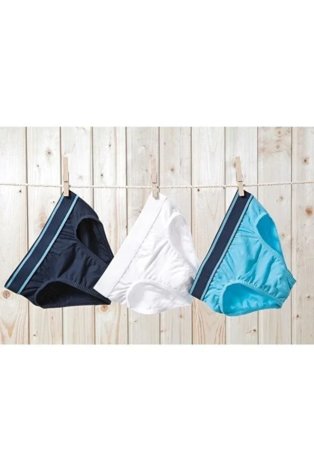 Детские трусы для мальчиков хлопковые комплект из 3 штук Blackspade, White Blue Turquoise