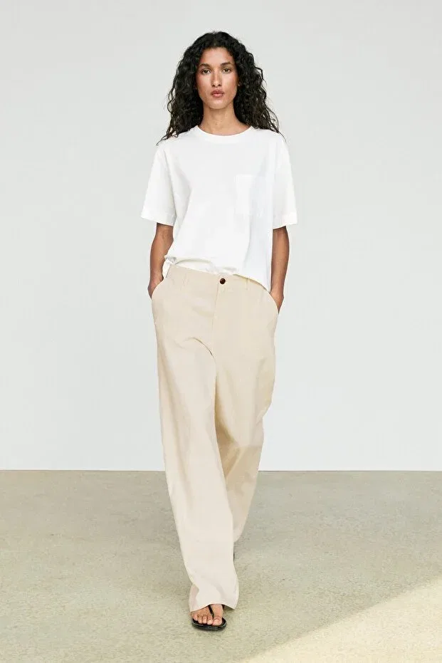 Женская футболка с коротким рукавом Massimo Dutti, Broken White