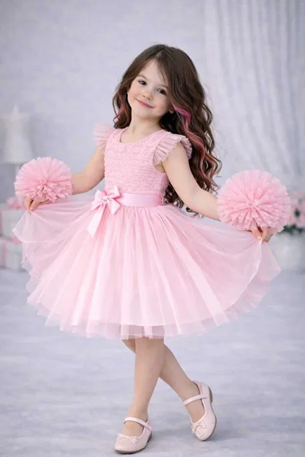 Детское платье для девочек с пайетками Rumi Kids, Pink