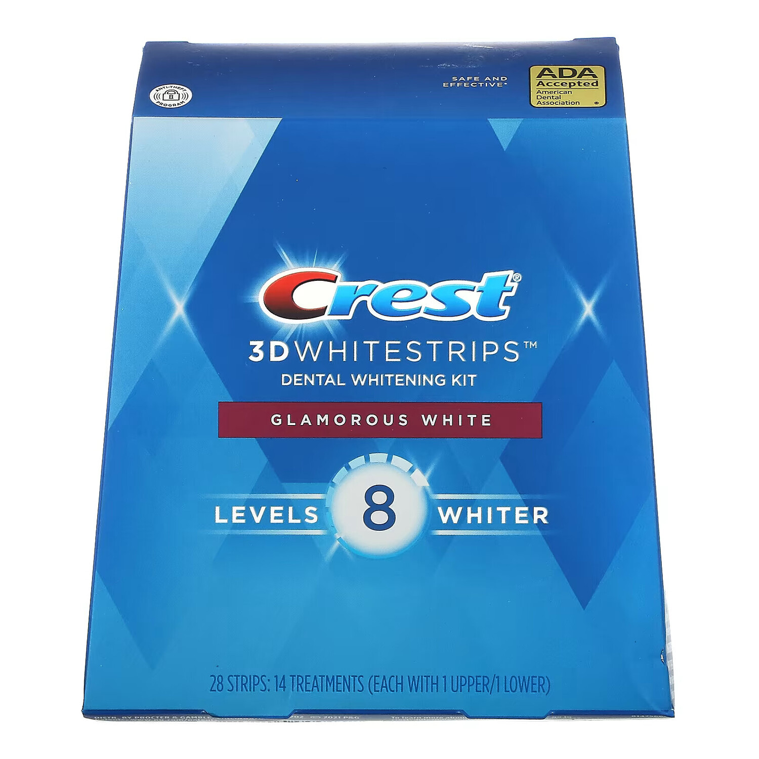 

Crest, 3D Whitestrips, Glamorous White, комплект для отбеливания зубов, 28 полосок