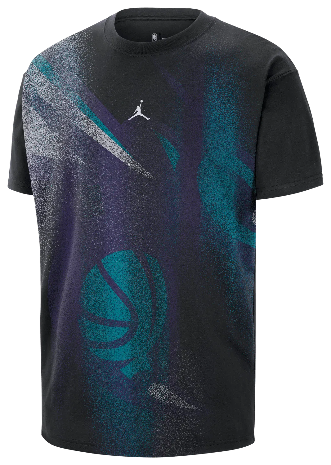 Мужская футболка из мягкого хлопка средней плотности Hornets Icon Nike, черный — фото 3