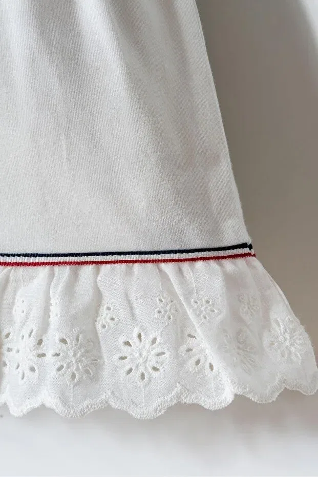 Детское платье для девочек с оборками U.S. Polo Assn., White — фото 3