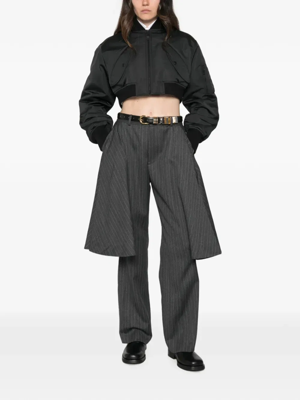 Укороченная куртка-бомбер Balenciaga, черный — фото 2