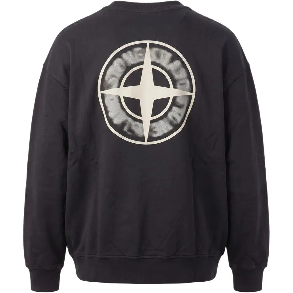 Мужской свитшот с круглым вырезом STONE ISLAND, Black — фото 3