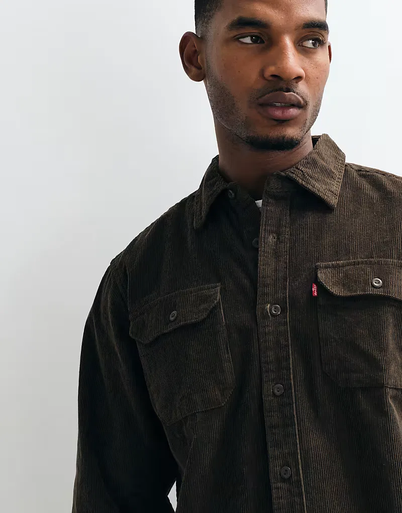 Рубашка Levi's из вельвета с двумя карманами, коричневый — фото 4