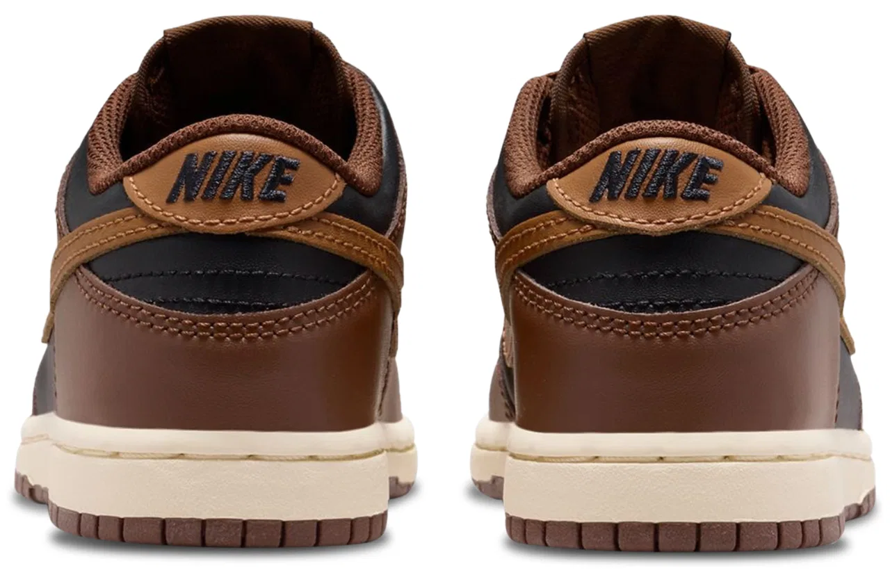 Кроссовки для девочек Dunk Low Nike, коричневый/черный — фото 3