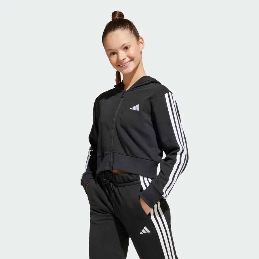 Детский худи с капюшоном на молнии Essentials Full-Zip Hoodie adidas, Розово-белый