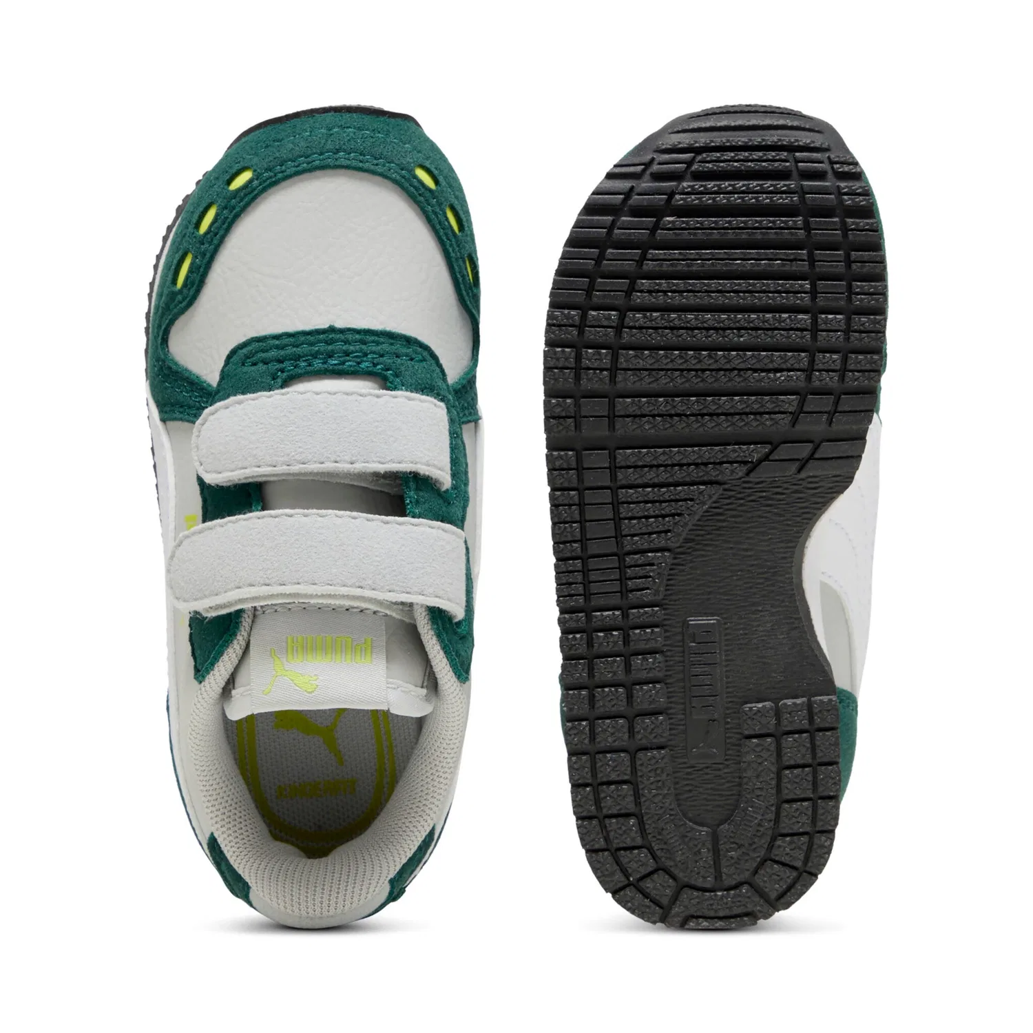 Детские кроссовки с ретро-стилем Cabana Racer PUMA, Cool Light Gray/PUMA White/Dark Myrtle/Lime Smash — фото 4