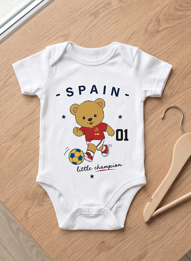 Боди-комбинезон с принтом футбольной тематики Little Champion Nurtur, белый