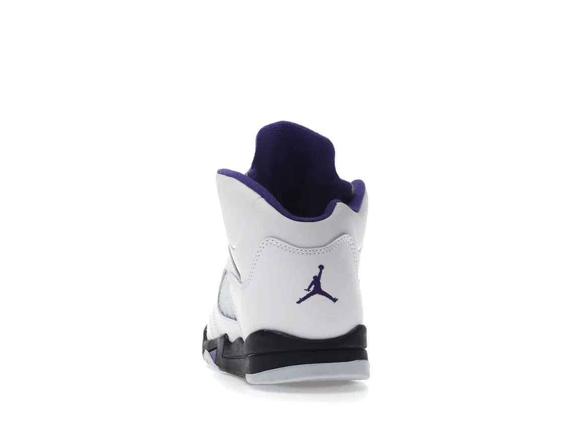 Детские кроссовки с высоким верхом Jordan 5 Retro, White/Dark Concord-Black — фото 4