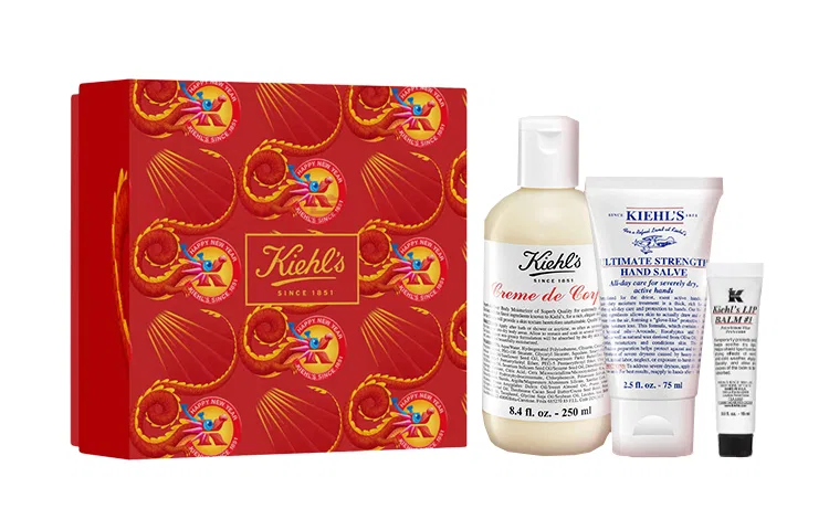 Набор для ухода за телом с увлажняющим лосьоном, кремом для рук и бальзамом для губ, Kiehl's Year Of The Dragon Limited Edition