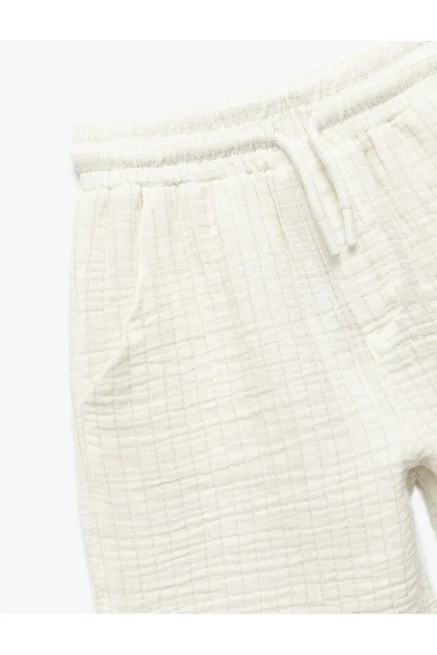 Детские шорты для мальчиков хлопковые Straight Leg Koton, Ecru Patterned — фото 3