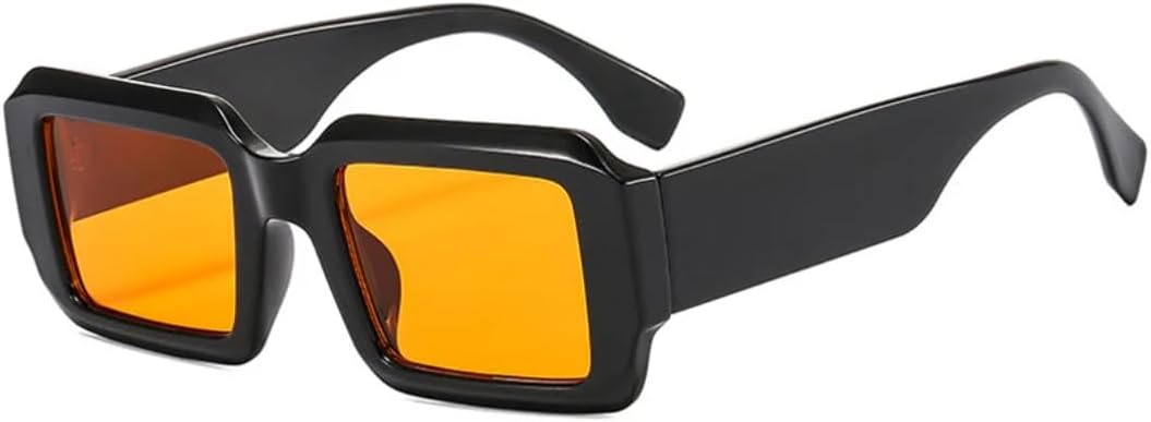 

Солнцезащитные очки для мужчин и женщин - защита UV400 - компактная оправа, градиентные линзы в стиле панк, для занятий спортом на открытом воздухе и вождения DSVIGF, Black Orange