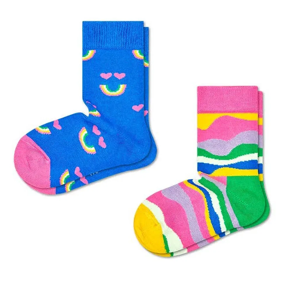 Носки Rainbow Smile 2 пары Happy Socks, синий