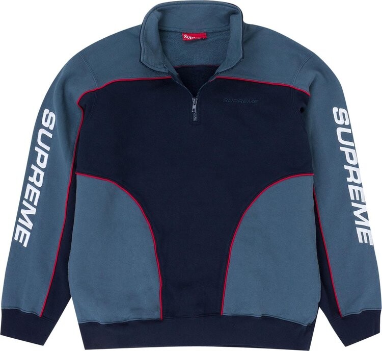 

Толстовка Supreme Speedway Half Zip Sweatshirt 'Black', черный