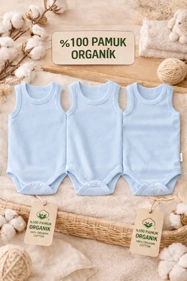 Детское боди для мальчиков хлопковое 3-предметный набор Pico Baby, Blue