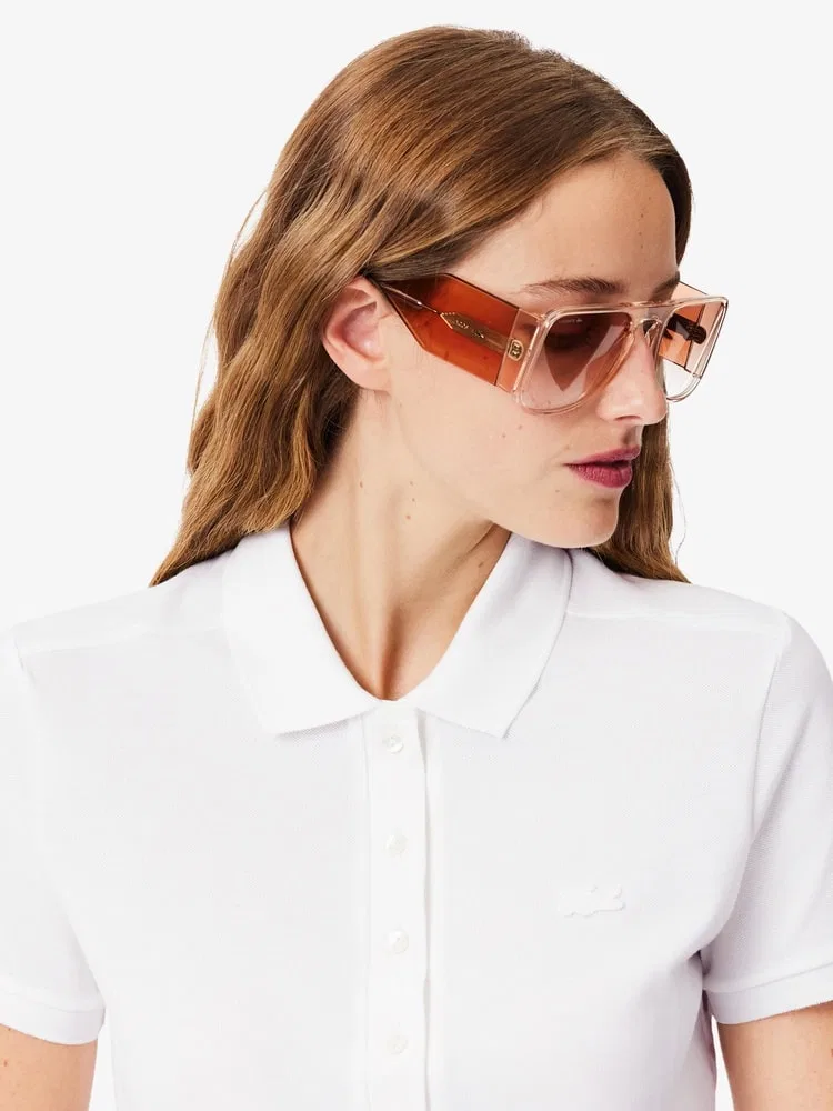 Футболка поло LACOSTE Slim Fit, White — фото 2
