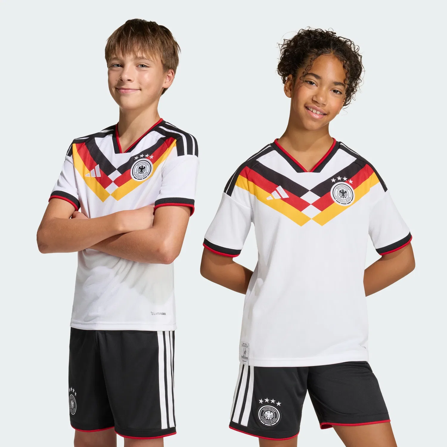 Детская футболка для мальчиков с принтом Germany 26 Home Kids Jersey adidas, White