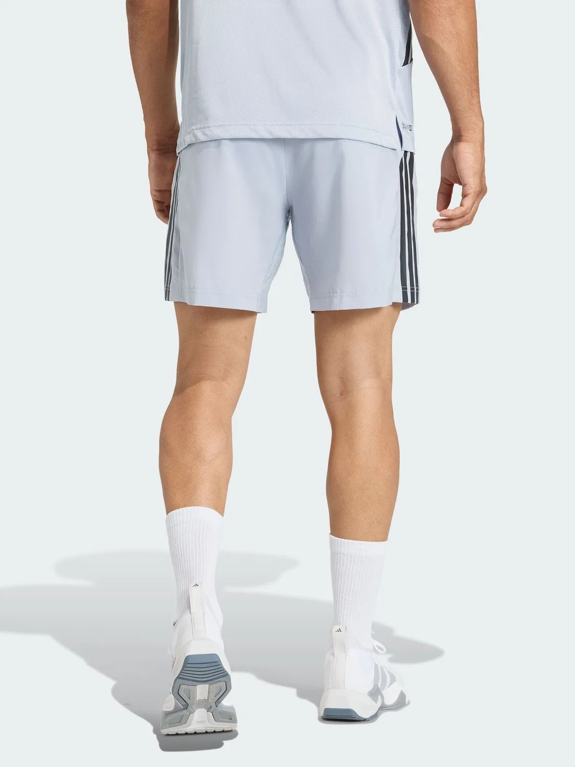 Шорты для тренировок Tech Essentials Workout 3-Stripes adidas, серый — фото 2