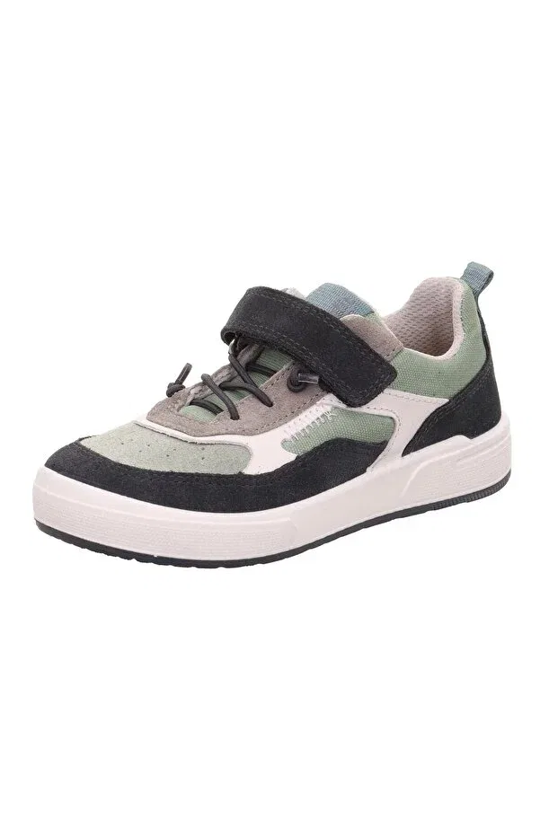 Детские спортивные туфли для мальчиков на липучках Maverick Superfit, Gray Green Leather Suede — фото 2