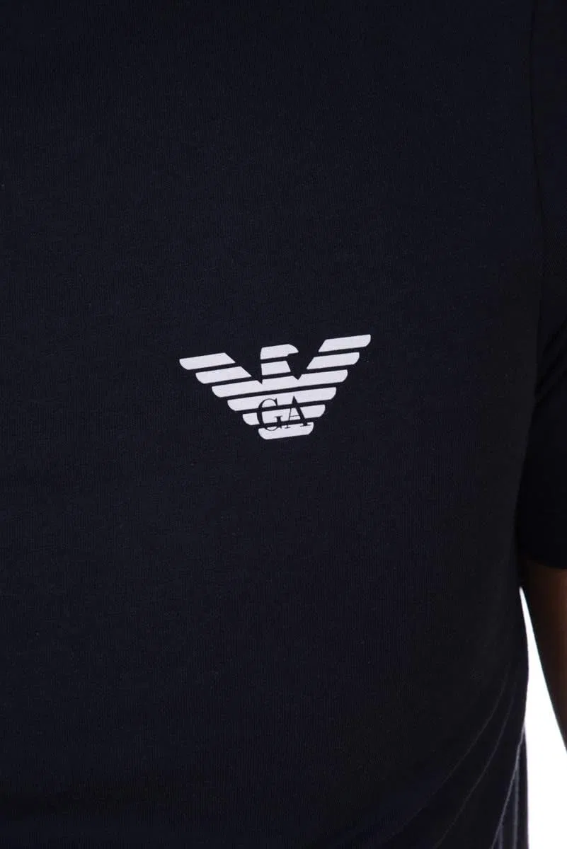 Мужская футболка с принтом Side Logo Tshirt Emporio Armani, Blue — фото 4