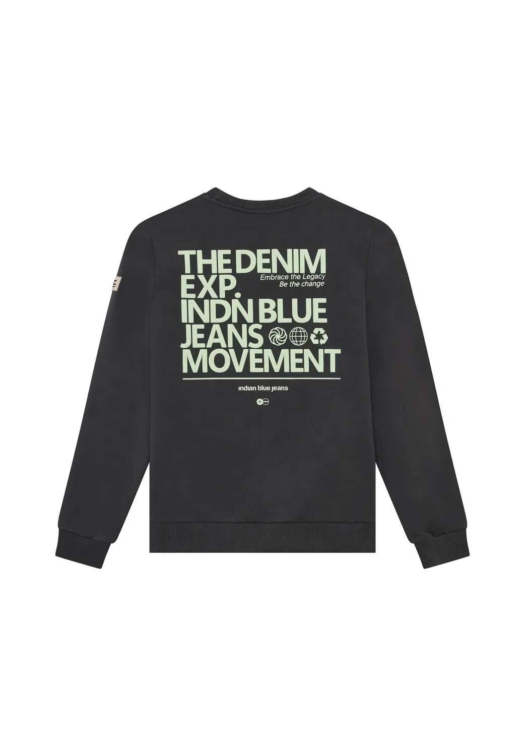 Свитер с принтом на груди и спине - толстовка Indian Blue Jeans, Antra Ash — фото 2