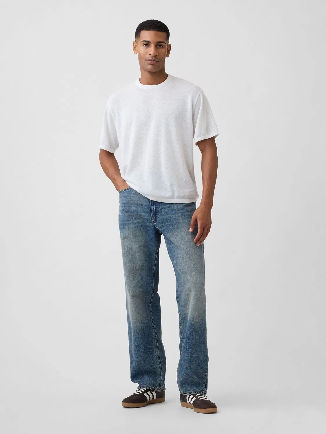 Футболка из льняной смеси Gap White — фото 3