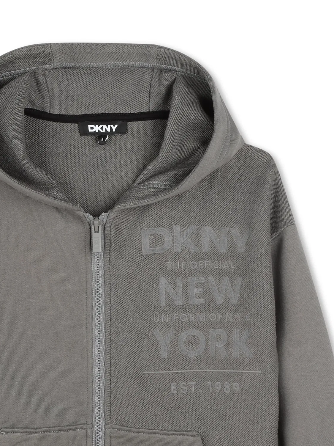 Худи с вышитым логотипом DKNY, серый — фото 3