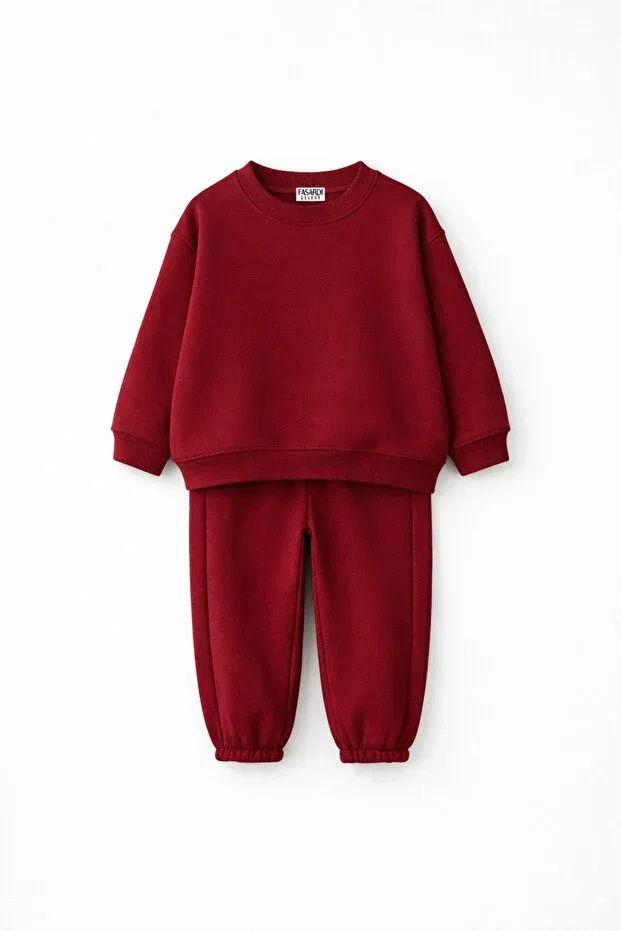 Детский комплект свитшота и брюк оверсайз Fasardi, Burgundy