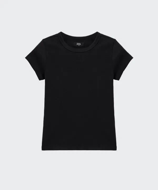 Футболка с круглым вырезом, Slim, Musinsa Standard, черный — фото 3