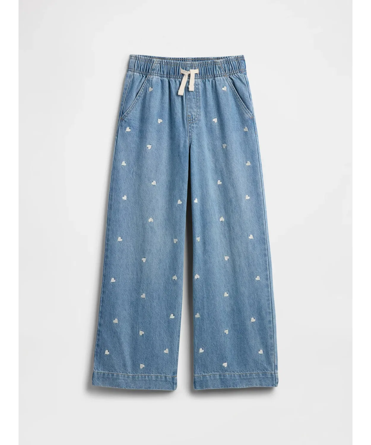 Детские джинсы-клеш с высокой посадкой Wide Fit GAP, Light Indigo Blue