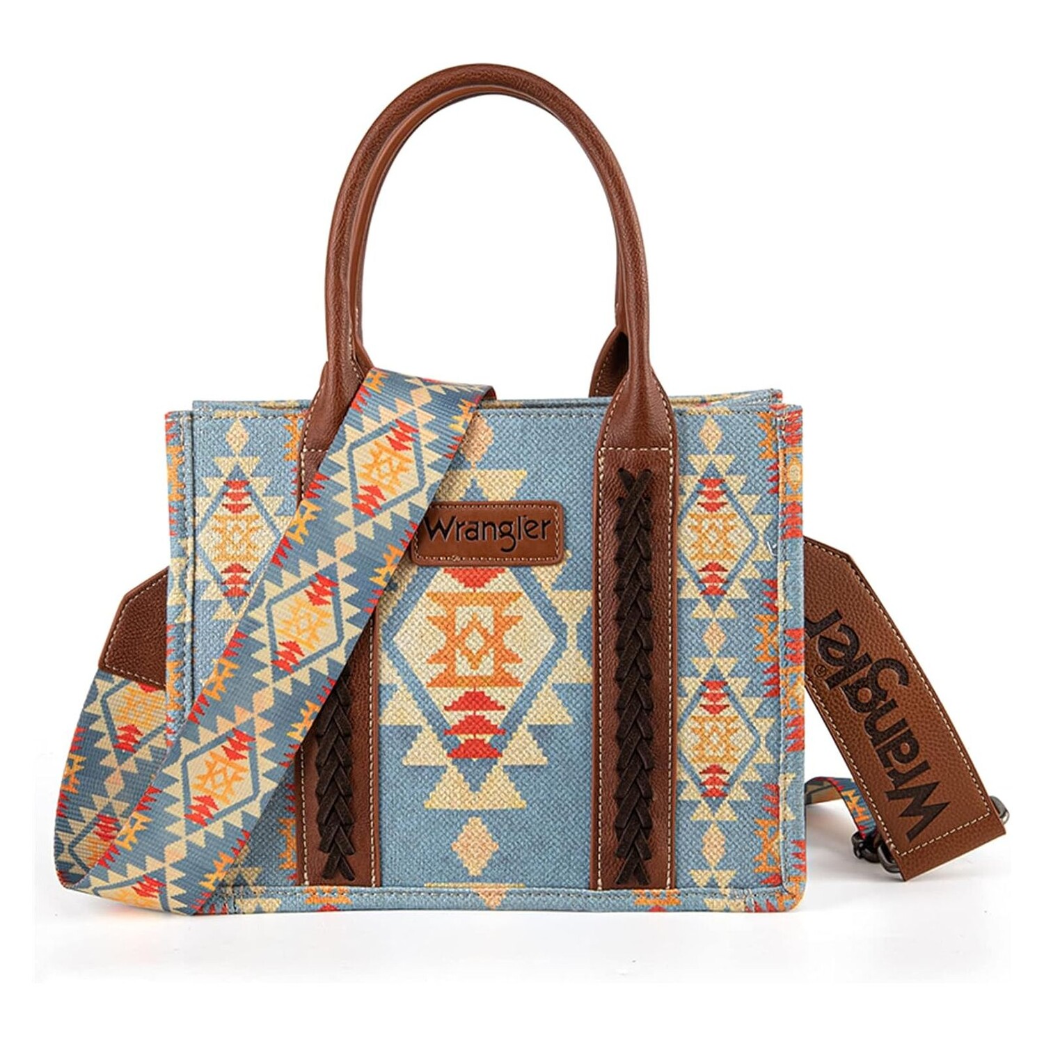 

Сумка-тоут Wrangler For Women Aztec Western Boho, голубой/коричневый