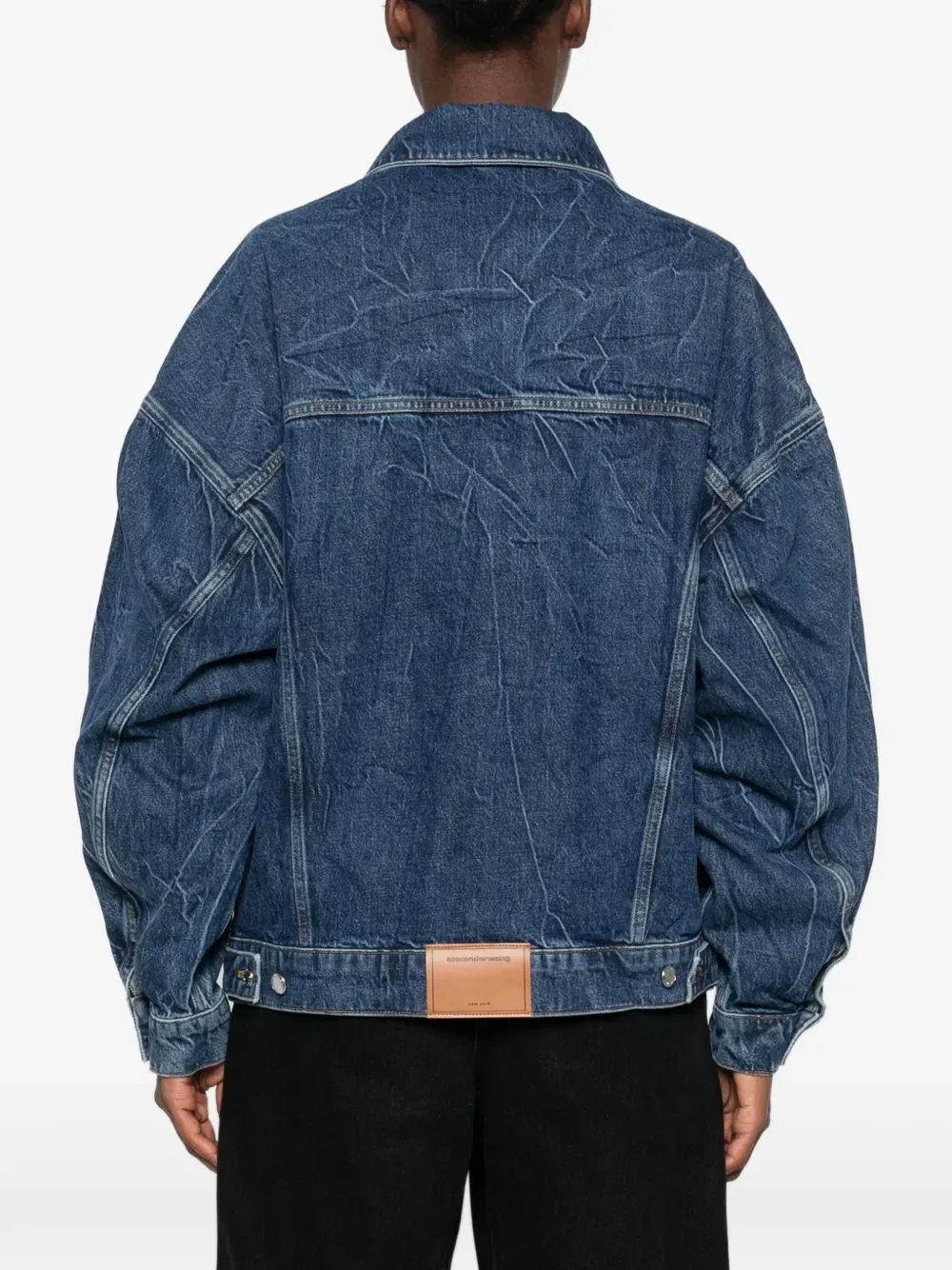Джинсовая куртка с логотипом Hotfix Alexander Wang, синий — фото 4