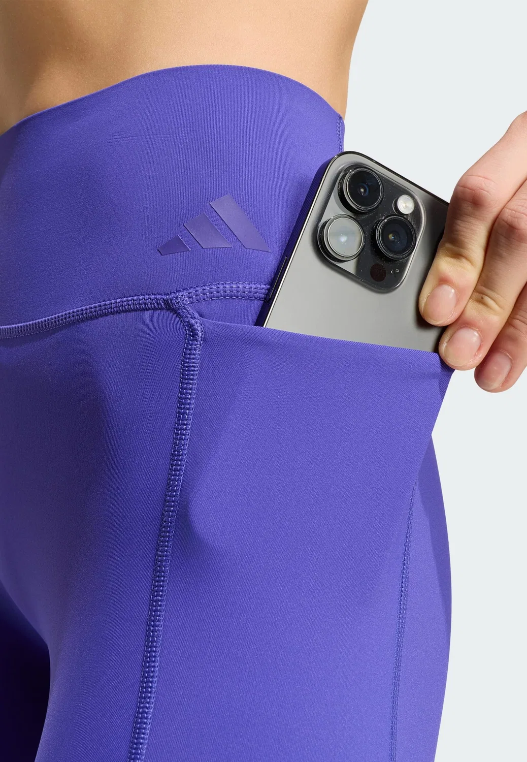 Спортивные леггинсы Adidas Performance Optime фиолетового цвета — фото 4
