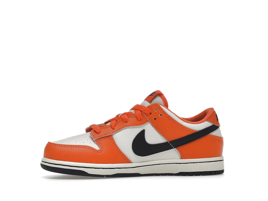 Детские кроссовки с лакированной кожи Nike Dunk Low Patent (2022) (PS) Nike, Orange/White/Black — фото 3