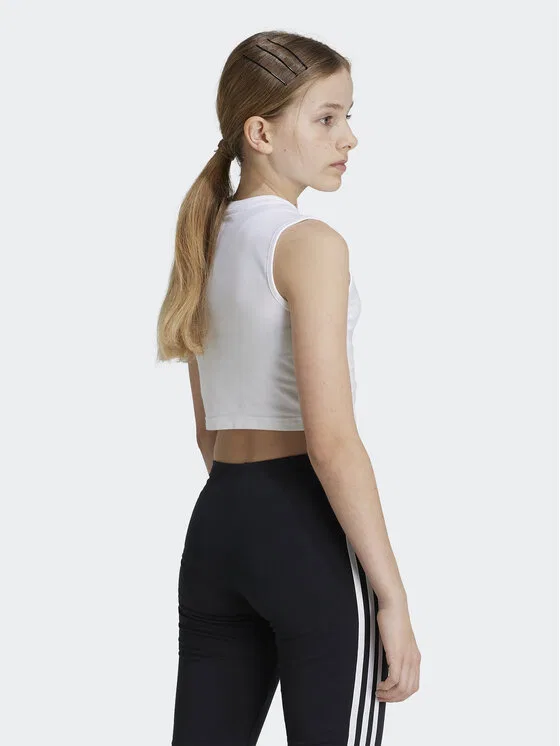 Майка regular fit Trefoil Adidas, белый — фото 3