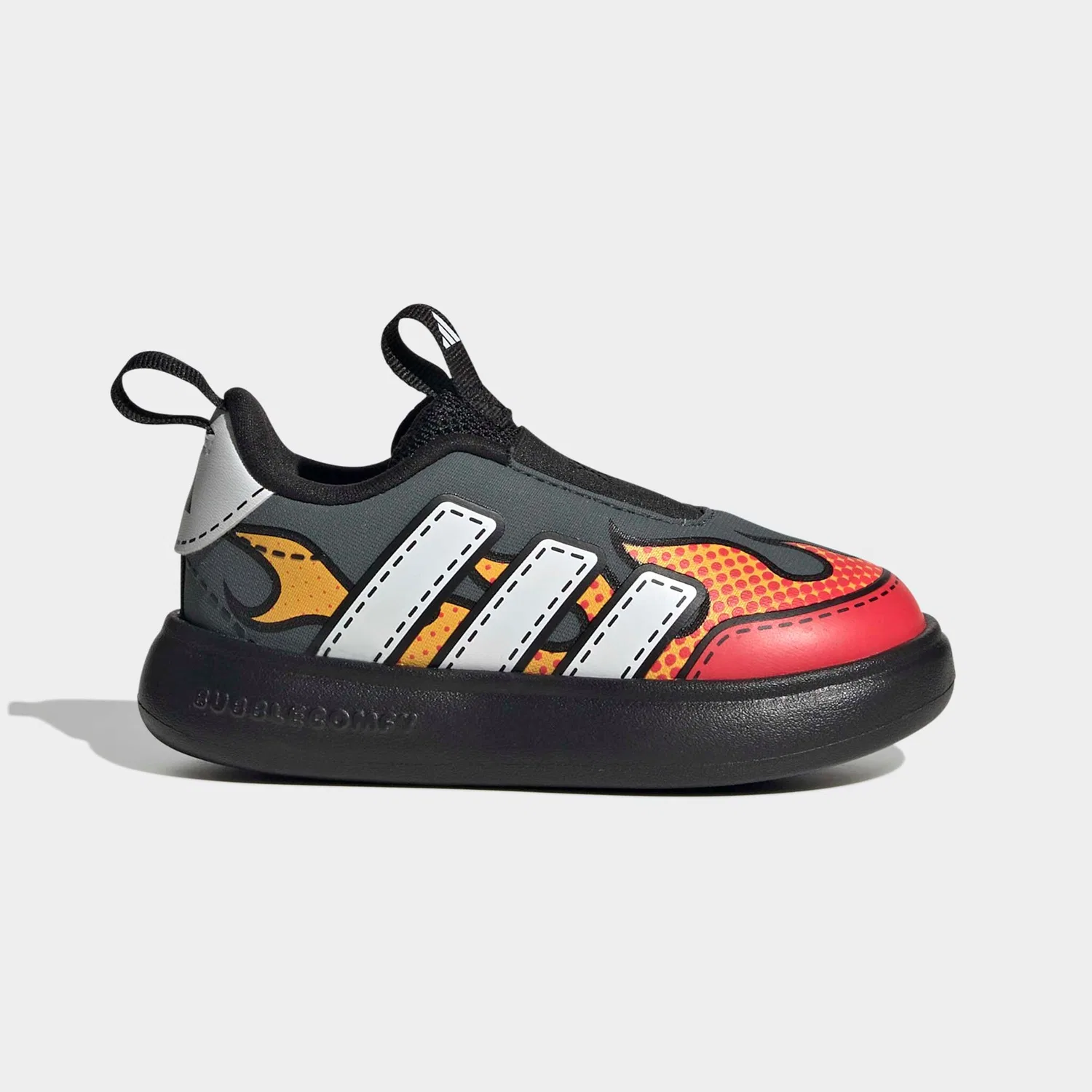 Детские кроссовки-слипоны с принтом Bubblecomfy Adidas Sportswear, Grey Six/FTWR White/Lucid Red — фото 2